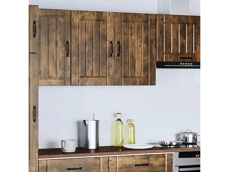 Armoire murale de cuisine Lucca chêne fumé bois ingénierie
