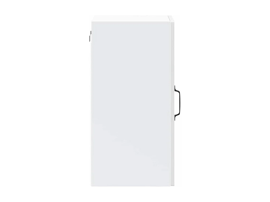 Armoire murale cuisine avec porte en verre Lucca blanc brillant
