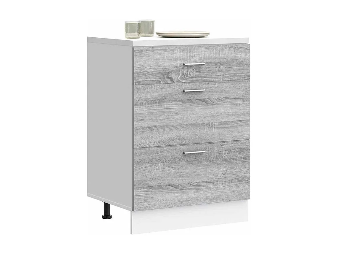 Armoire de cuisine sonoma gris bois d'ingénierie