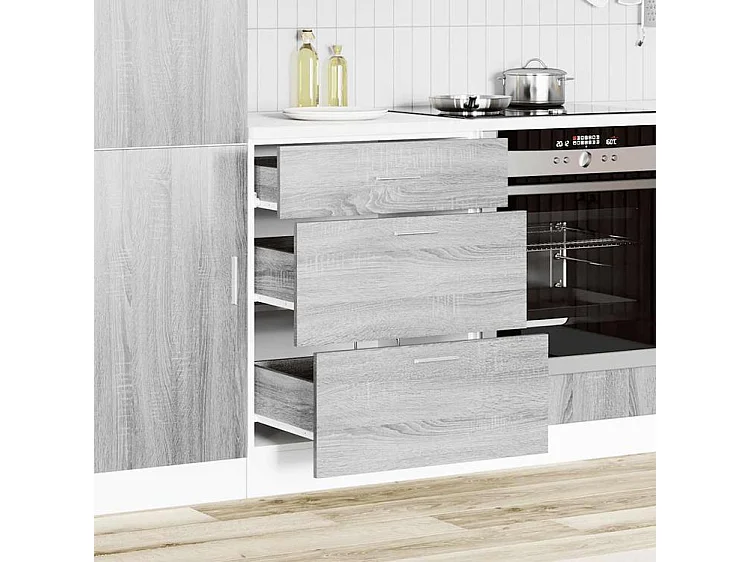 Armoire de cuisine sonoma gris bois d'ingénierie