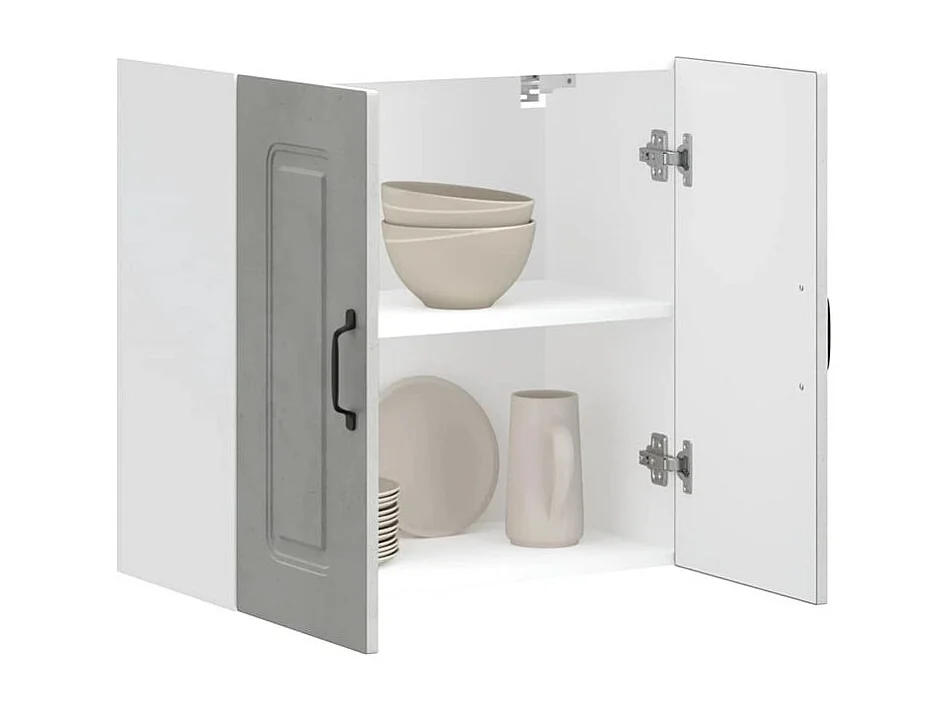 Armoire murale de cuisine Kalmar gris béton bois d'ingénierie