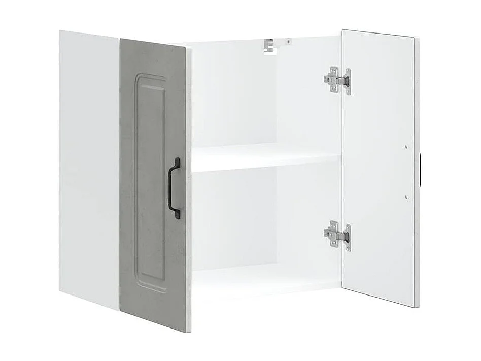 Armoire murale de cuisine Kalmar gris béton bois d'ingénierie