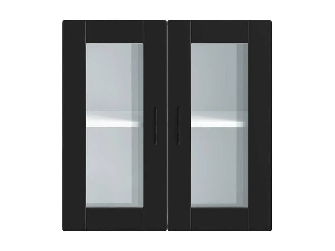 Armoire murale de cuisine avec porte en verre Porto noir