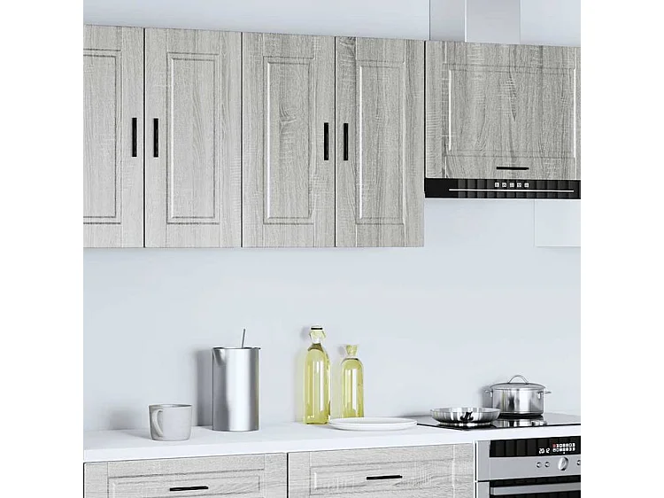 Armoire murale de cuisine Porto sonoma gris bois d'ingénierie