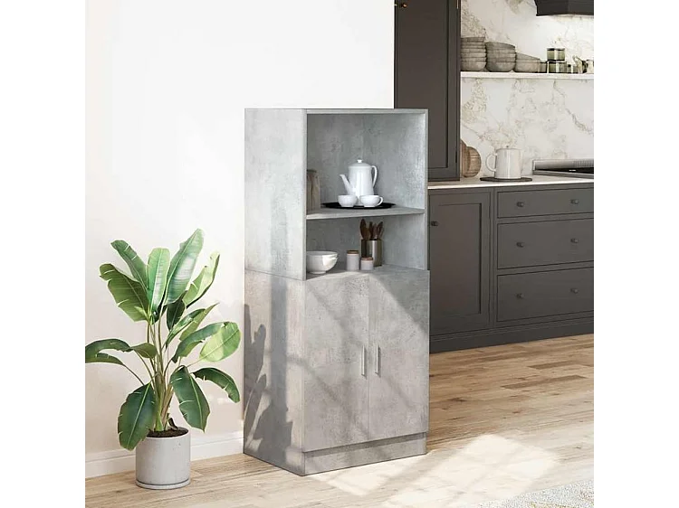 Armoire de cuisine gris béton 57x41,5x131,5 bois ingénierie