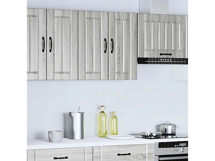 Armoire murale de cuisine Lucca sonoma gris bois ingénierie
