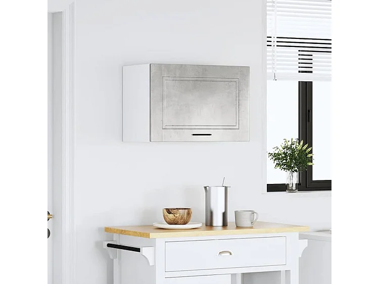 Armoire murale de cuisine Porto gris béton bois d'ingénierie