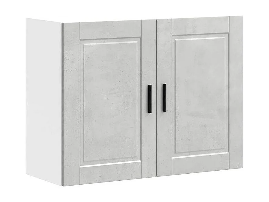 Armoire murale de cuisine Porto gris béton bois d'ingénierie
