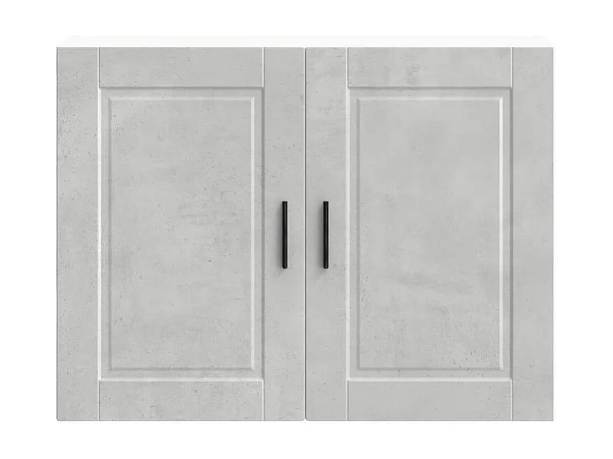 Armoire murale de cuisine Porto gris béton bois d'ingénierie