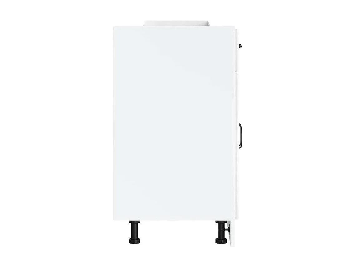 Armoire de cuisine Kalmar blanc brillant bois ingénierie