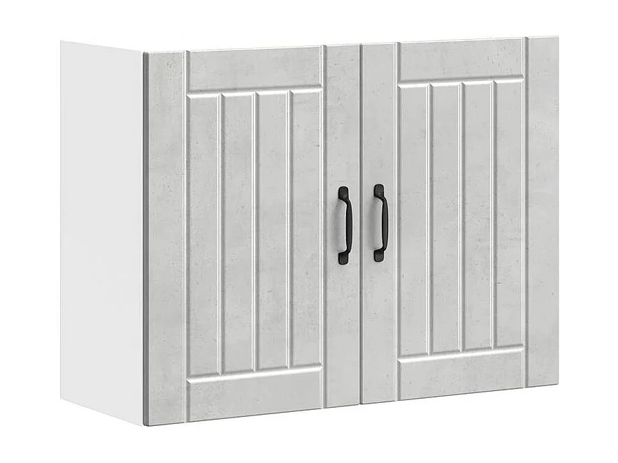 Armoire murale de cuisine Lucca gris béton bois ingénierie