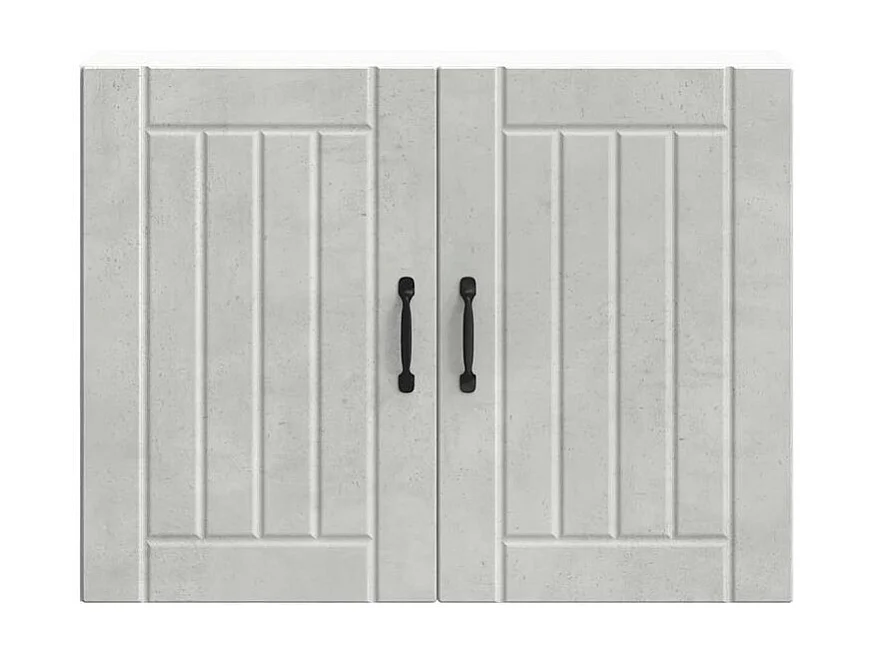 Armoire murale de cuisine Lucca gris béton bois ingénierie
