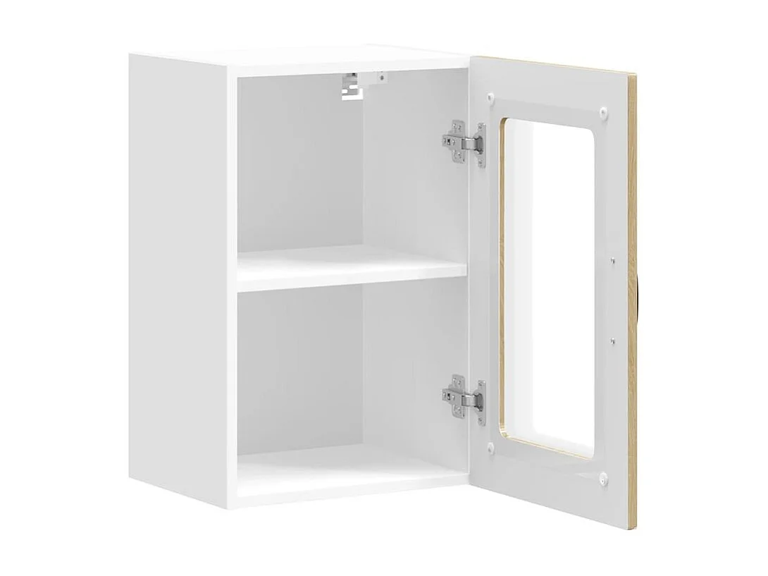 Armoire murale de cuisine et porte en verre Kalmar chêne sonoma