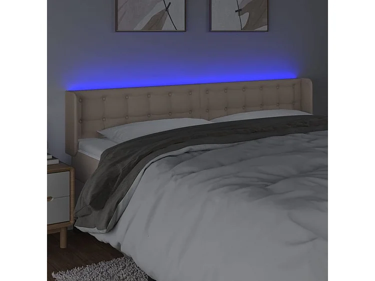 Tête de lit à LED Cappuccino 183x16x78-88 Similicuir
