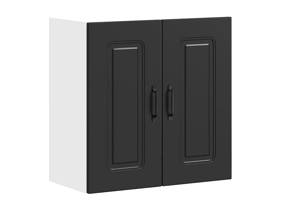 Armoire murale de cuisine Kalmar noir bois d'ingénierie