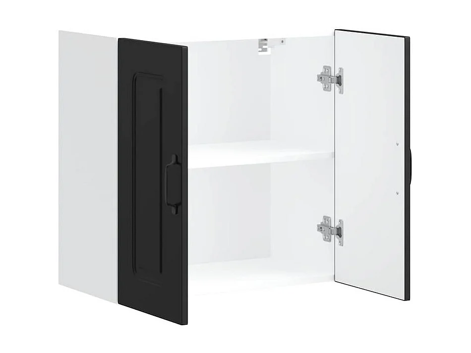 Armoire murale de cuisine Kalmar noir bois d'ingénierie