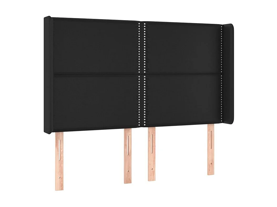 Tête de lit à LED Noir 147x16x118-128 Similicuir