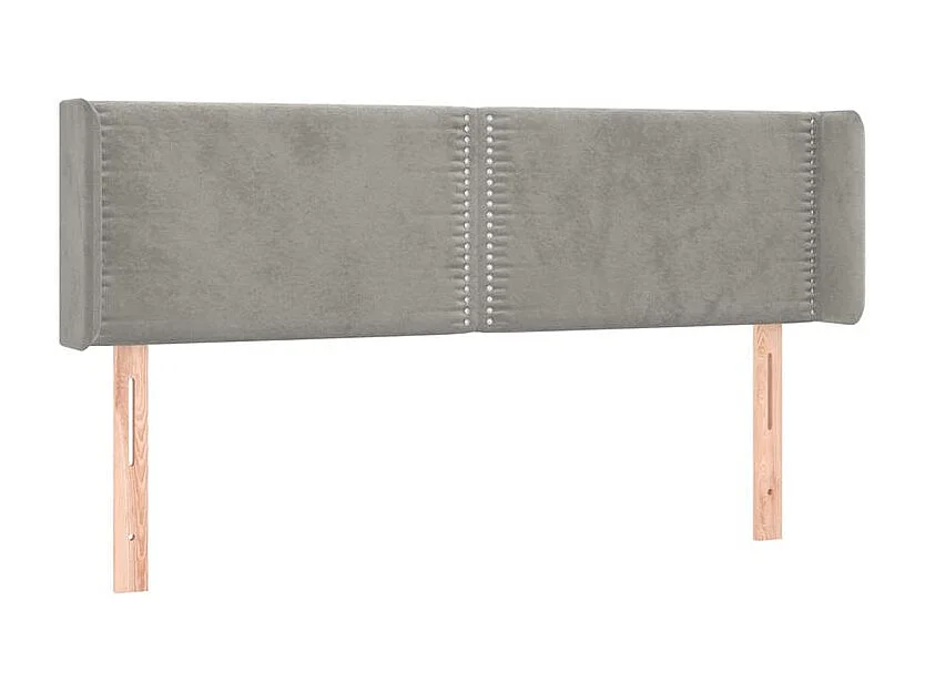 Tête de lit à LED Gris clair 147x16x78-88 Velours