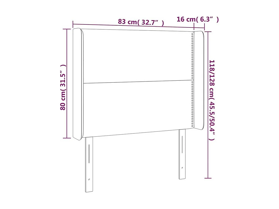 Tête de lit à LED Gris foncé 83x16x118-128 Velours