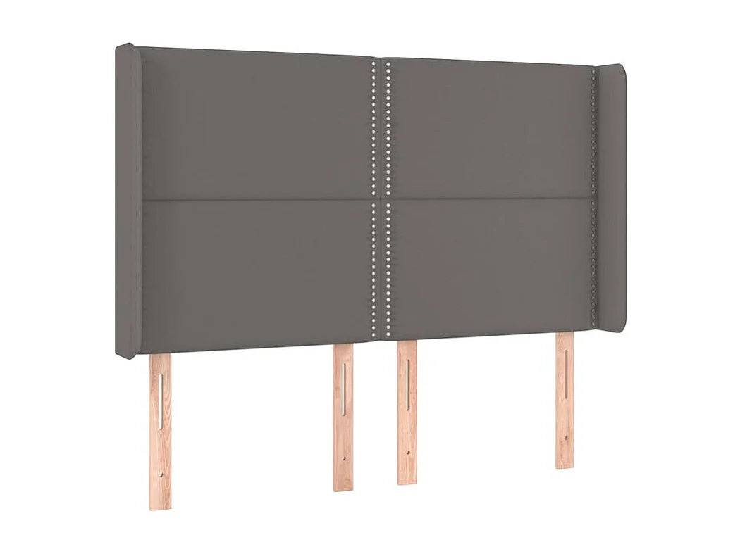 Tête de lit à LED Gris 147x16x118-128 Similicuir