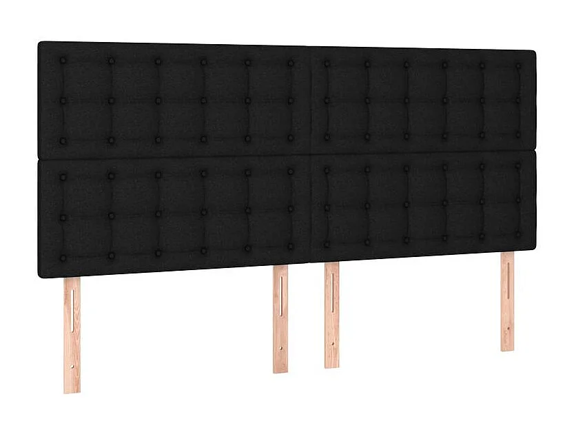 Tête de lit à LED Noir 200x5x118-128 Tissu