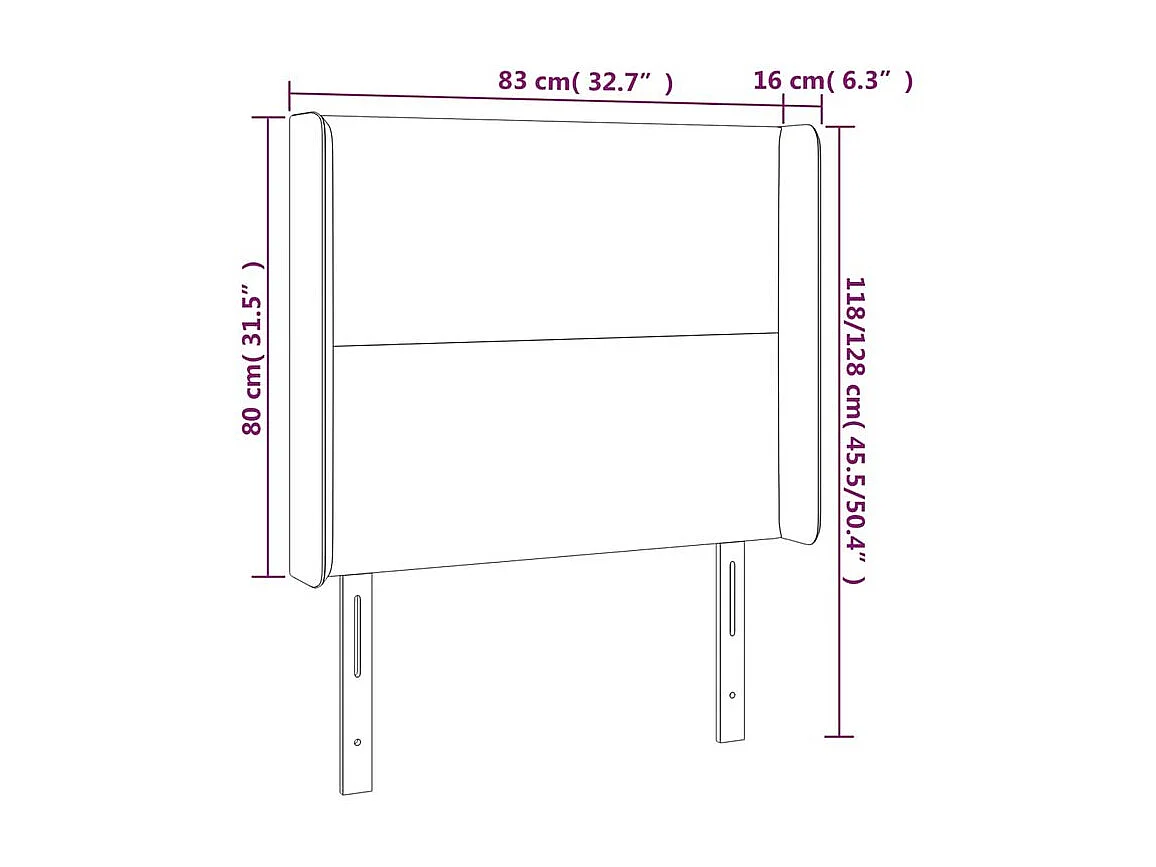 Tête de lit à LED Gris clair 83x16x118-128 Velours