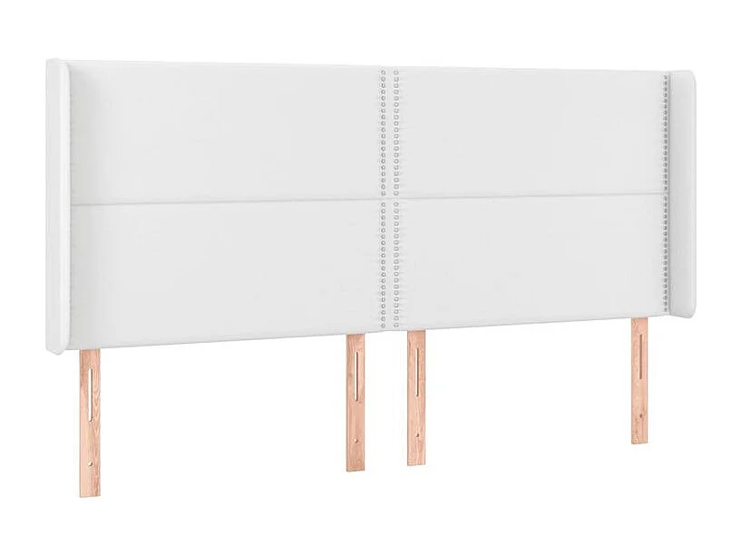 Tête de lit à LED Blanc 203x16x118-128 Similicuir