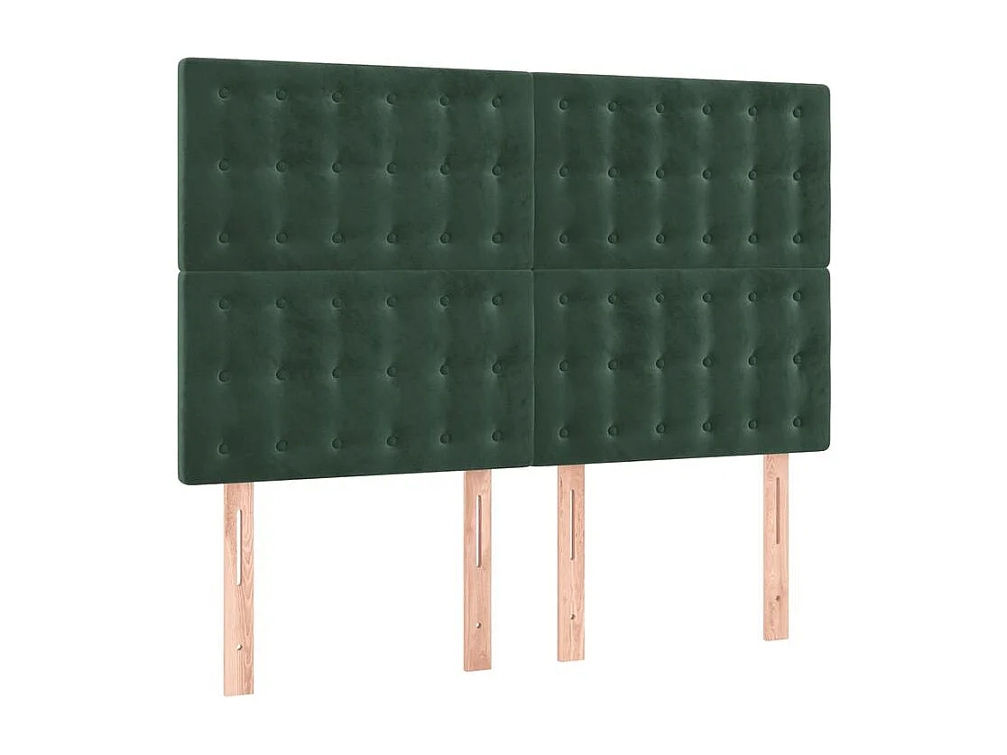 Tête de lit à LED Vert foncé 144x5x118-128 Velours