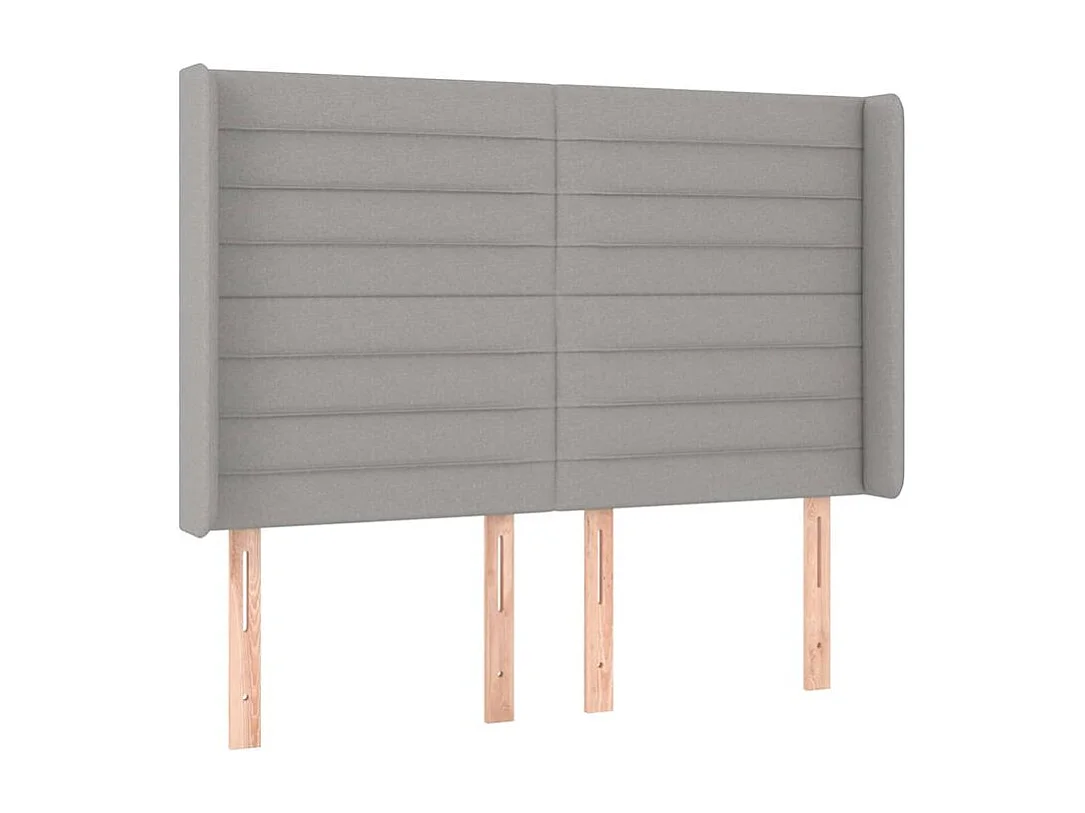 Tête de lit à LED Gris clair 147x16x118-128 Tissu