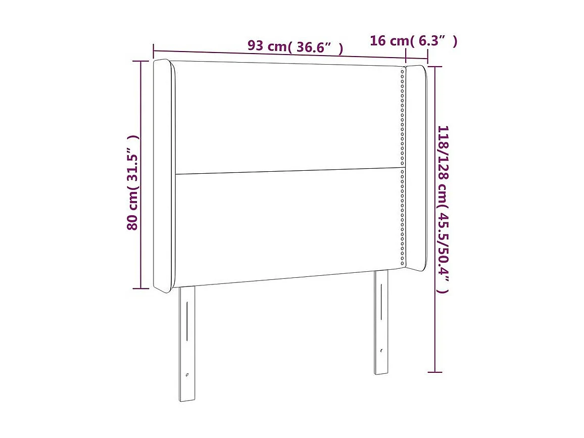Tête de lit à LED Taupe 93x16x118-128 Tissu