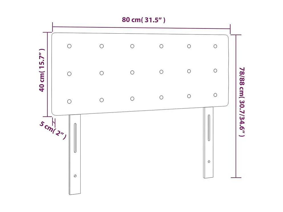 Tête de lit à LED Crème 80x5x78-88 Tissu