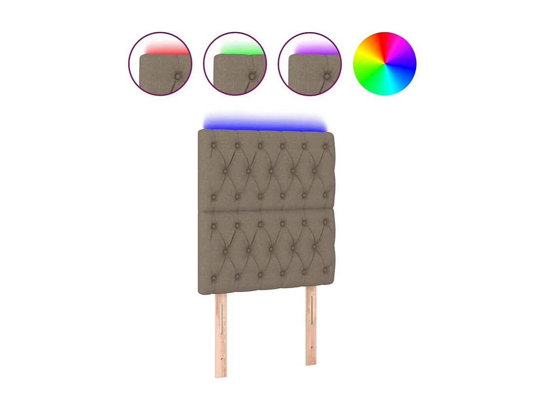 Tête de lit à LED Taupe 80x7x118-128 Tissu