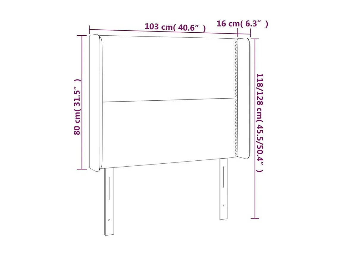 Tête de lit à LED Gris foncé 103x16x118-128 Velours