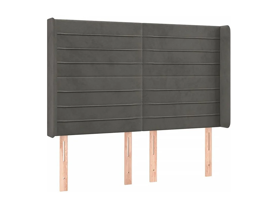 Tête de lit à LED Gris foncé 147x16x118-128 Velours