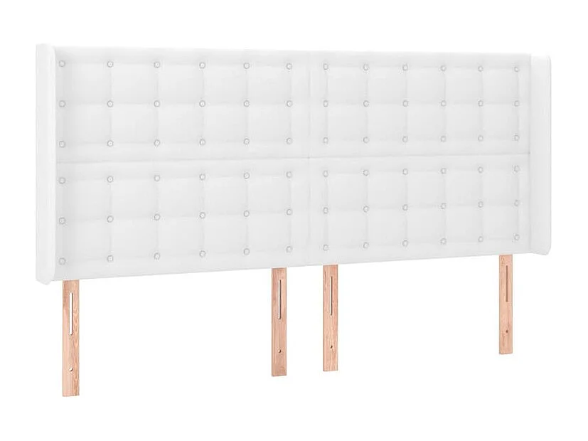 Tête de lit à LED Blanc 183x16x118-128 Similicuir