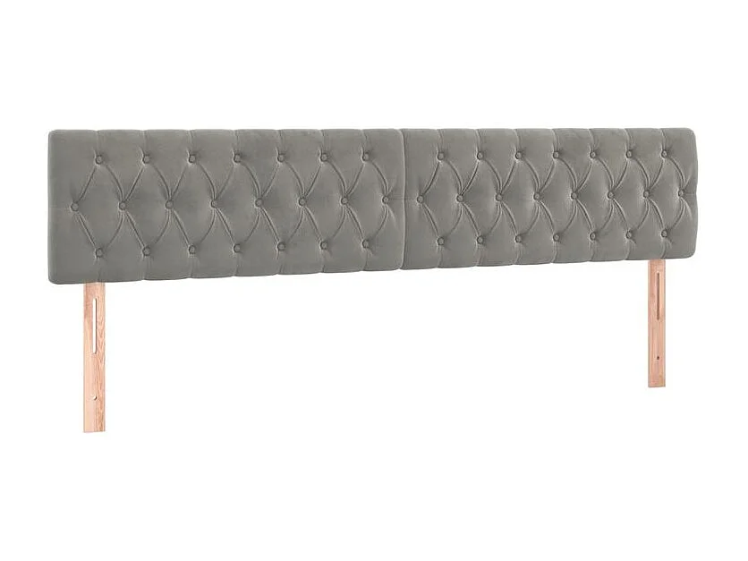 Tête de lit à LED Gris clair 200x7x78-88 Velours