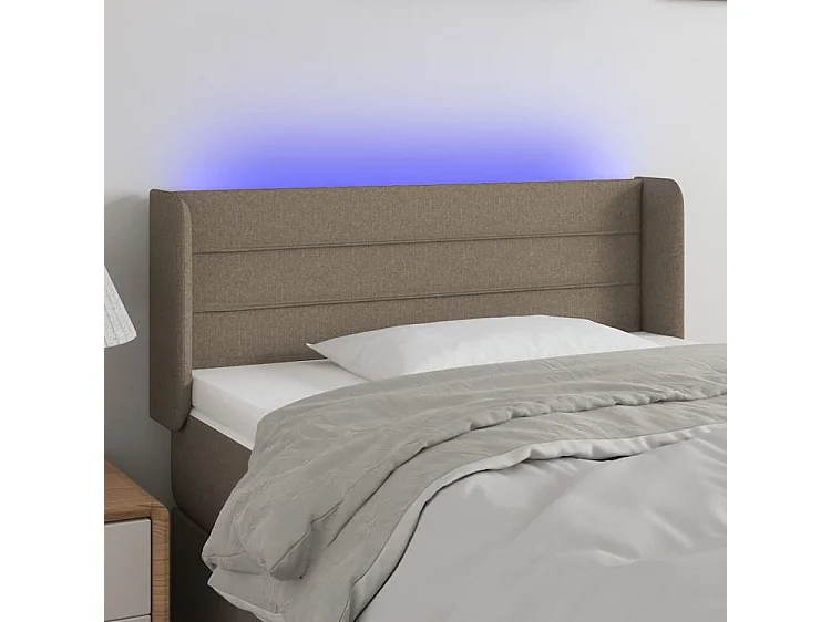 Tête de lit à LED Taupe 103x16x78-88 Tissu