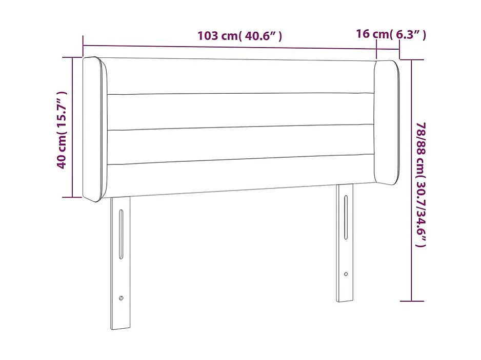 Tête de lit à LED Taupe 103x16x78-88 Tissu