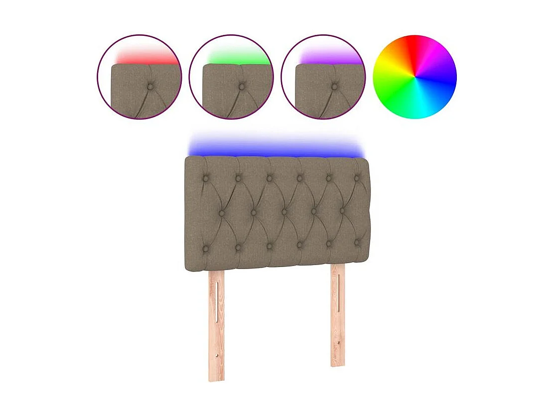 Tête de lit à LED Taupe 80x7x78-88 Tissu