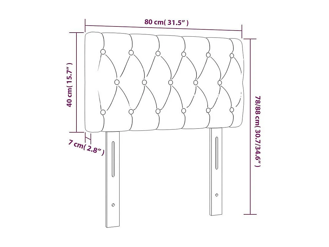 Tête de lit à LED Taupe 80x7x78-88 Tissu