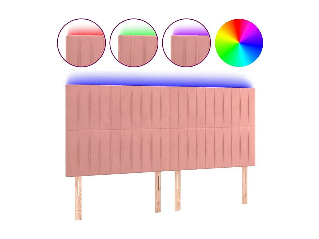 Tête de lit à LED Rose 180x5x118-128 Velours