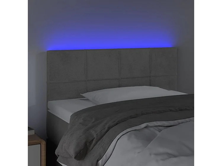 Tête de lit à LED Gris clair 80x5x78-88 Velours