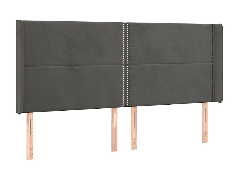 Tête de lit à LED Gris foncé 163x16x118-128 Velours