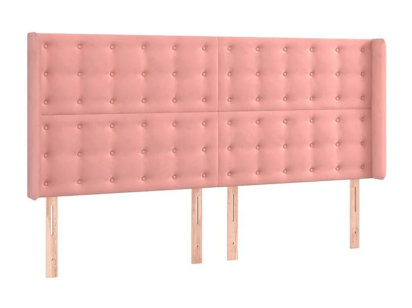 Tête de lit à LED Rose 203x16x118-128 Velours