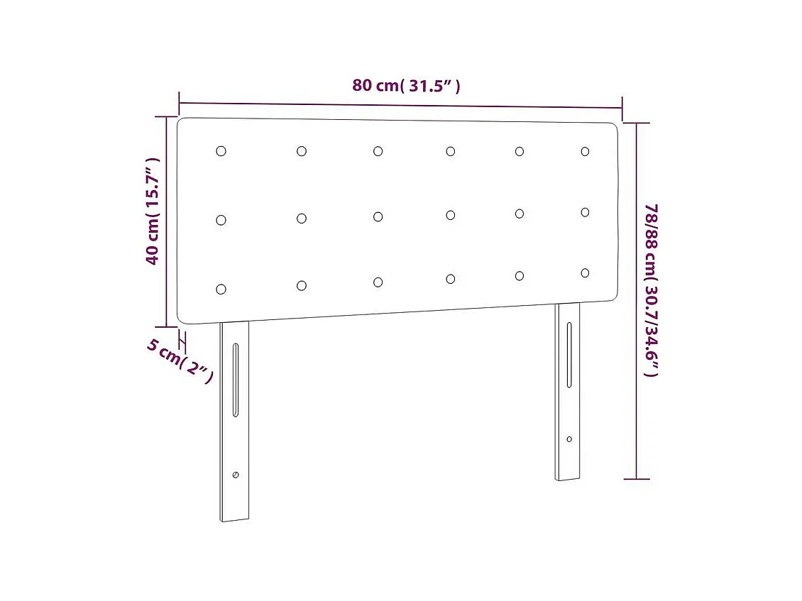 Tête de lit à LED Bleu 80x5x78-88 Tissu