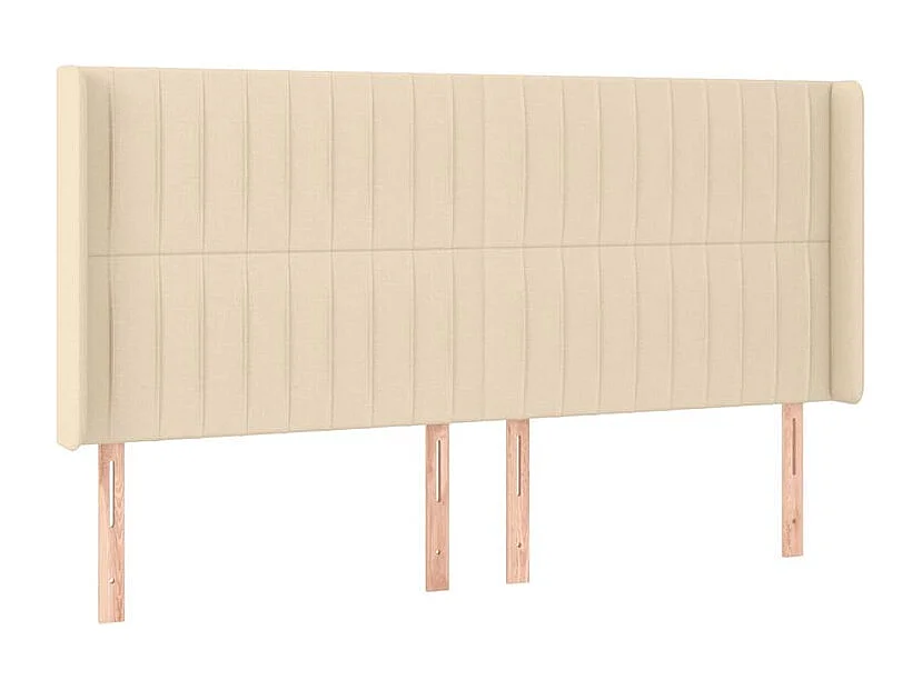 Tête de lit à LED Crème 183x16x118-128 Tissu