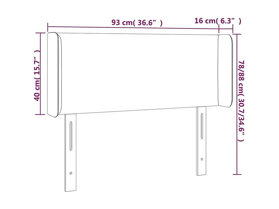 Tête de lit à LED Blanc 93x16x78-88 Similicuir