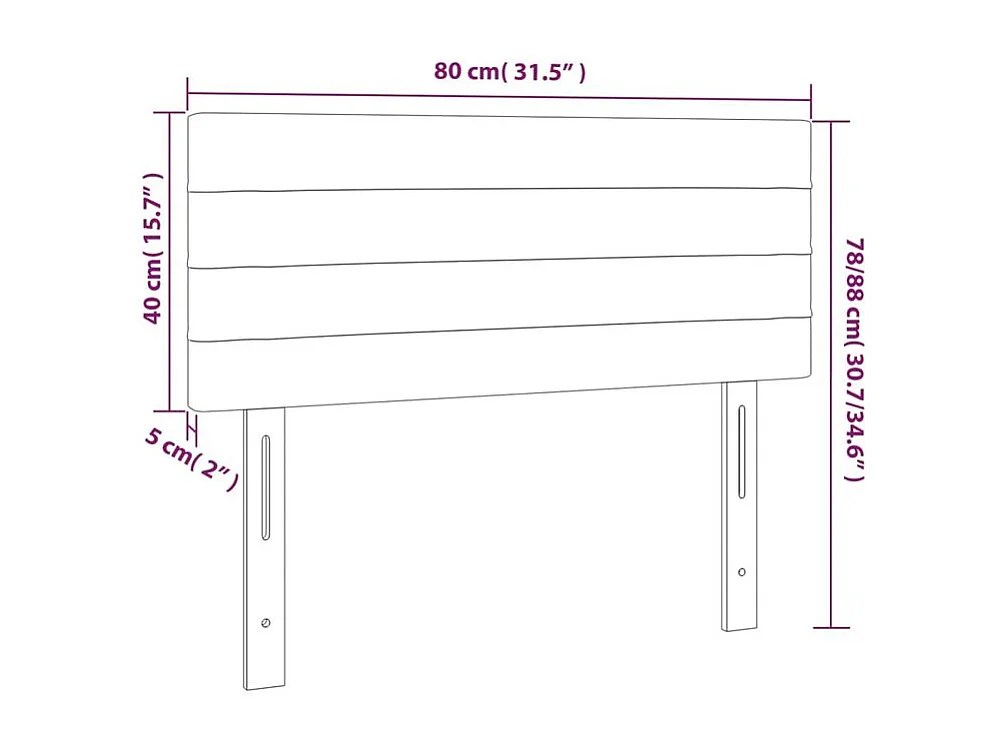 Tête de lit à LED Bleu foncé 80x5x78-88 Velours