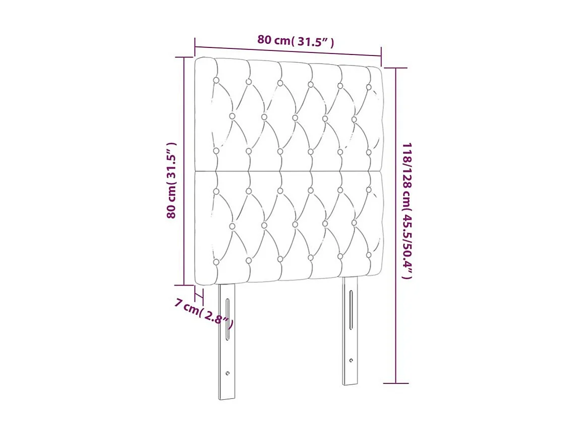 Tête de lit à LED Gris foncé 80x7x118-128 Velours