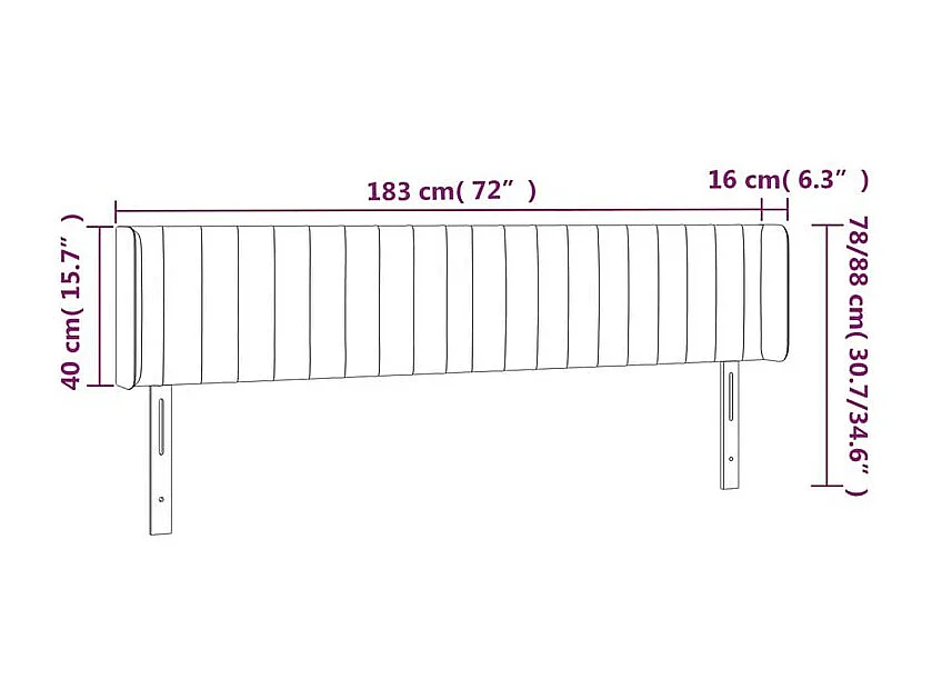 Tête de lit à LED Crème 183x16x78-88 Tissu